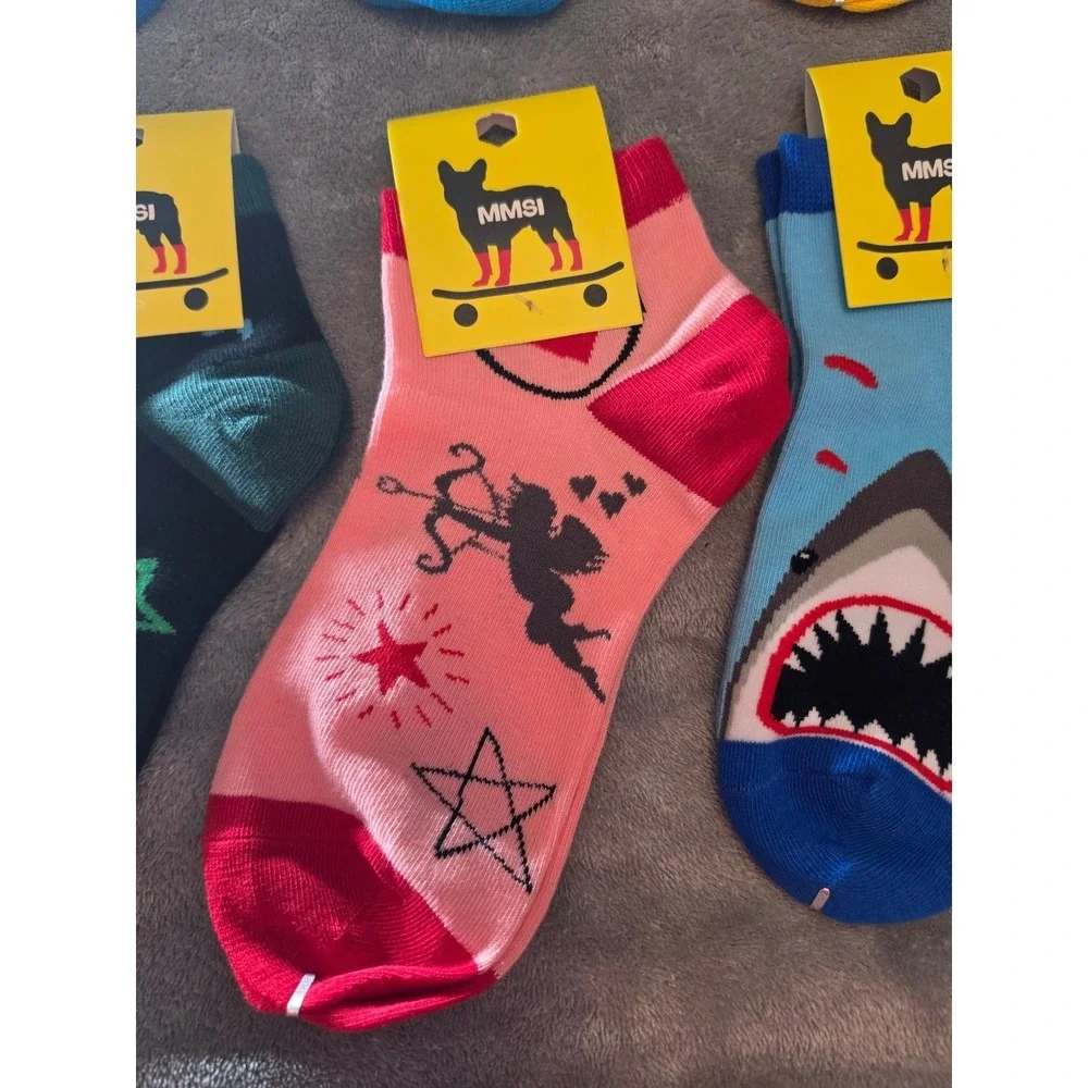 Me My Socks And I MMSI Kids Novelty Ankle Socks 12 Pair Bundle Multi Print New